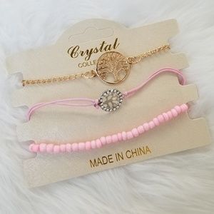 Baby pink bracelet set